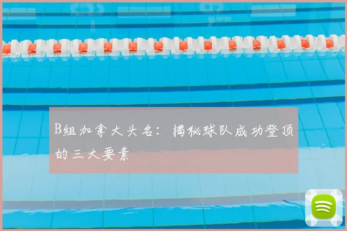 B组加拿大头名：揭秘球队成功登顶的三大要素